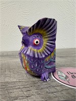 Cute purple wooden owl