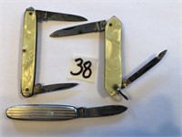 3 Small Vintage Knives 1 Germany 2 USA