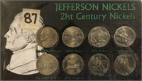 21st Century Jefferson Nickel Set-8 Coins