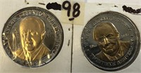 2 Double Eagle Commerative Coins Franklin D.