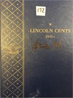 89 Lincoln Pennies in a Folder from 1941 49 are