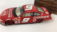 No 9 Dodge race car, wooden carry box, Dale