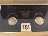 US Commerative Gallery Double Dated Nickels 1938