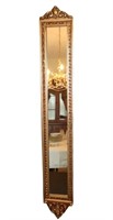vintage narrow wood framed mirror 36.5"h x 5.5"w