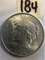 1922 Peace Silver Dollar AU