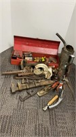 Remington power fasteners, oil cans, pick axe
