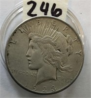 1923S Peace Silver Dollar AU
