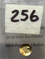 1 Troy Grain Solid Gold 24kt. Gold Bar/Round .999