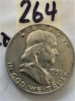 1959D Franklin Silver Half Dollar