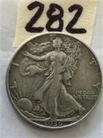 1936D Walking Liberty Silver Half Dollar
