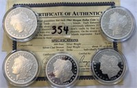 5 Copy 1964 Morgan Dollar Cook Islands Silver Clad