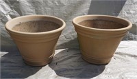 two large composite planters
