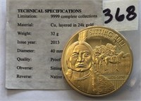 Sitting Bull Proof Tribute Gold Plated