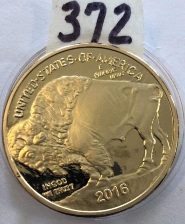 2016 Gold Plated Proof Copy of Buffalo Coin