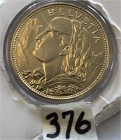 Copy 1925 Swiss 100 FR Coin