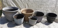 lot large and small planters