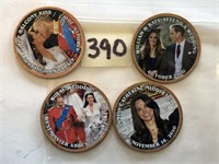 4 Colorized British Pennies of William & Kate