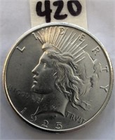 1925 Peace Silver Dollar BU