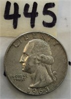 1963D Washington Silver Quarter