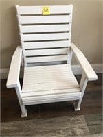 White wood painted patio chair