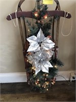 Christmas decorated sled
