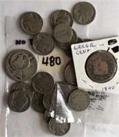 Collection of US Coins with Worn Dates