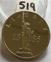 Staue of Liberty Coin with Jewel on Torch