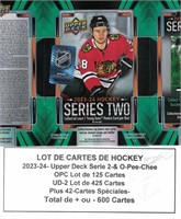 600 Cartes de hockey 2023-24 -Upper Deck 2 et