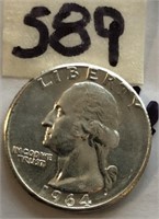 1964 Washington Silver Quarter BU