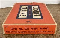 Lionel No.022 right hand RC "O" gauge switch