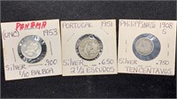 (3) Silver World / Foreign Coins including UNC