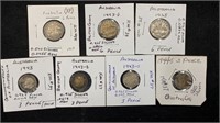 (7) Silver 3 or 6 Pence Australia World / Foreign