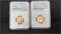 (2) 2019-W NGC MS69 RD UNC Lincoln Cents Red