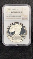 1987-S NGC PR69 Ultra Cameo Proof Silver Eagle