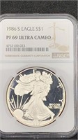 1986-S NGC PR69 Ultra Cameo Proof Silver Eagle