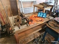 2 Tables, Spools Wire, Air Hose, Ast. Tools