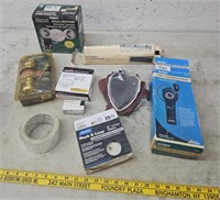Light, sand paper, door handle, gas detector