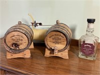 Mini Whiskey Barrels, Candle, Empty Bottle