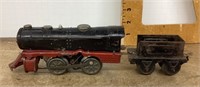 Tin locomotive and boxcar