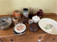 Pottery Including Bybee Candleholder & Glassware