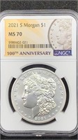 2021-S NGC MS70 Silver Morgan Dollar, only