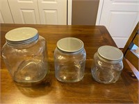 3 Glass Canister Jars