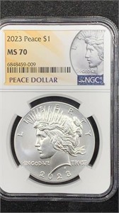 2023 NGC MS70 Silver Peace Dollar, sold out at US
