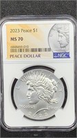 2023 NGC MS70 Silver Peace Dollar, sold out at US