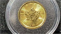 Gold: 2020 BU 1/10 oz Canadian $5 Gold Maple Leaf
