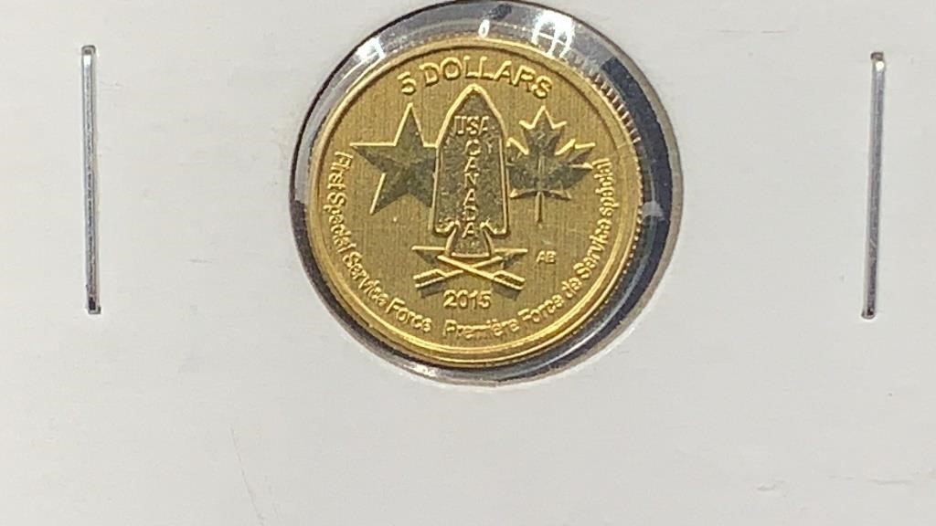 Gold: 2015 Canada 1/10 Oz .9999 Gold $5 Coin
