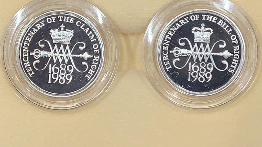 1989 2 Pounds Silver Piedmont 2-Coins Set, Bill