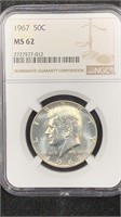 1967 NGC MS62 Kennedy 40% Silver Half Dollar