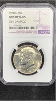 1968-D NGC UNC Details Kennedy 40% Silver Half