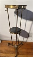 Brass Claw Foot Marble Top Stand